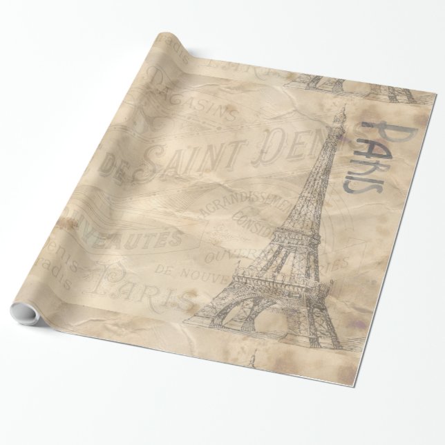 Cadeau Paris 1A-1B Options d'image Papier à envelopper (Déroulé)
