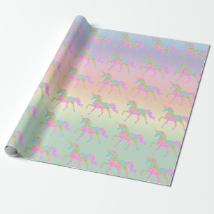 Cadeau Pastel Rainbow Parties scintillant Unicorn Papier 