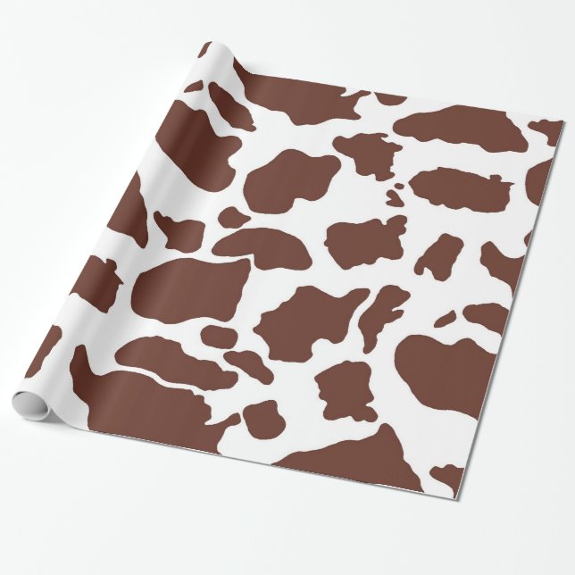 Cadeau peau Brown de vache| Papier à envelopper (Déroulé)