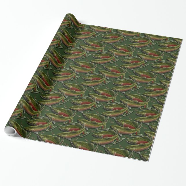 Cadeau Pêche du papier de Noël de saumon de Coho de (Déroulé)