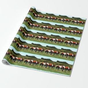 Cadeau Peignez le papier d'emballage de chevaux