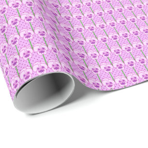 Cadeau Pensées lavande - motif de papier peint rétro