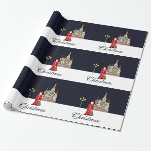 Cadeau Père Noël À Moscou Papier Enveloppant Noël