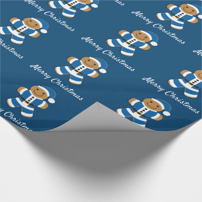 Cadeau Père Noël Gingpain homme bleu | Papier d'enrobage (Coin)