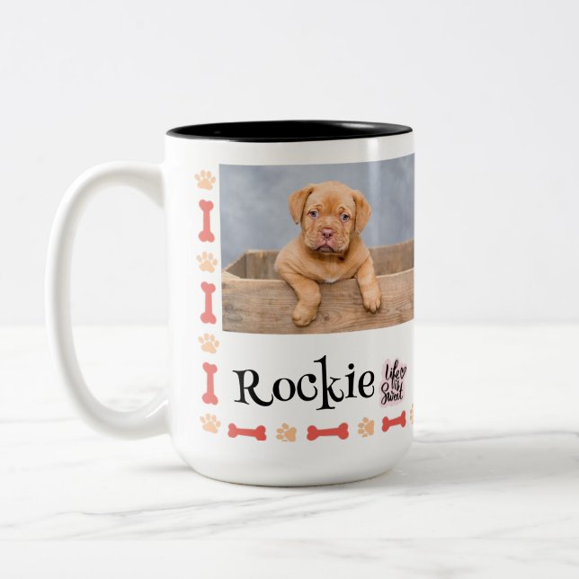 Cadeau personnalisé de chien photo Mug animal de c (Gauche)