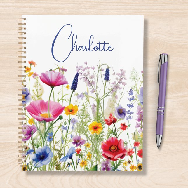 Cadeau personnalisé de nom de fleur sauvage coloré (Créateur téléchargé)
