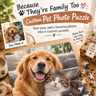 Cadeau personnalisé de puzzle de photo d'animal de