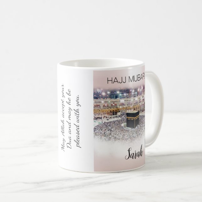 Cadeau Personnalisé Hajj Mubarak Café Mug Hajj (Devant droit)