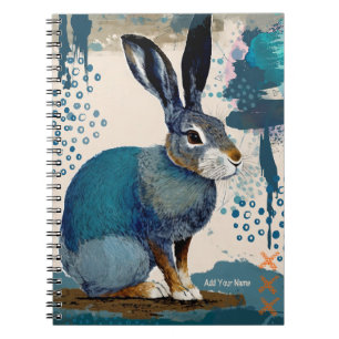 CADEAU PERSONNALISÉ - Lièvre d'art bleu Carnet