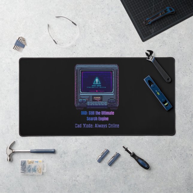 Cadeau personnalisé pour papa techno art pixel rét (Poste de travail)