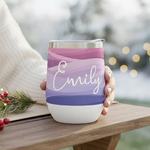 Cadeau Personnalisé Rose Violet Abstrait Nom