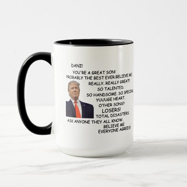 Cadeau personnalisé Trump mug cadeau pour Son Funn (Gauche)