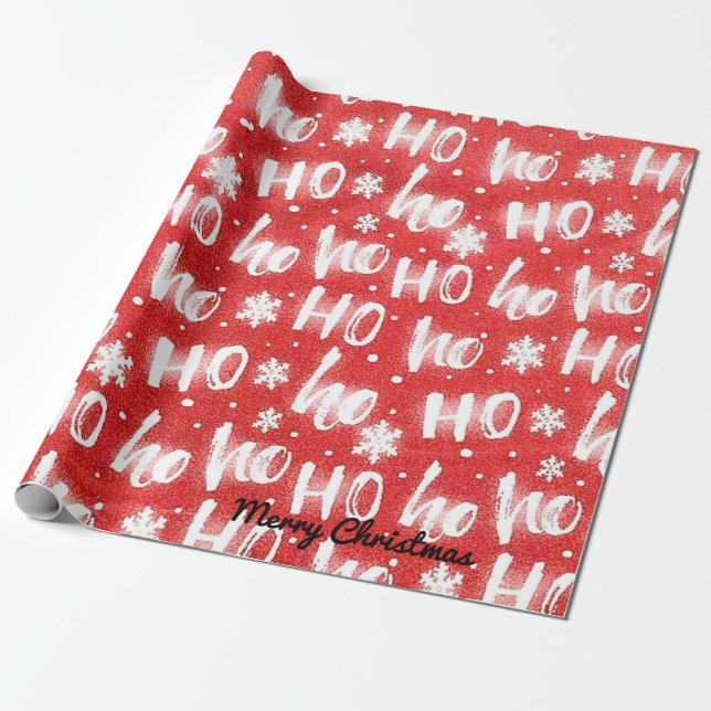 Cadeau Personnaliser HO HO HO Christmas Wrapper Papier Ca (Déroulé)