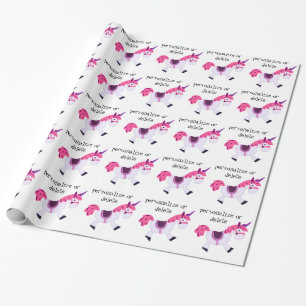 Cadeau Personnalisez le papier d'emballage de licorne