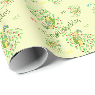 Cadeau Petit Oiseau Designer Joyeux Anniversaire Papier C