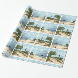 Cadeau Peu de papier d'emballage de phare de sable de