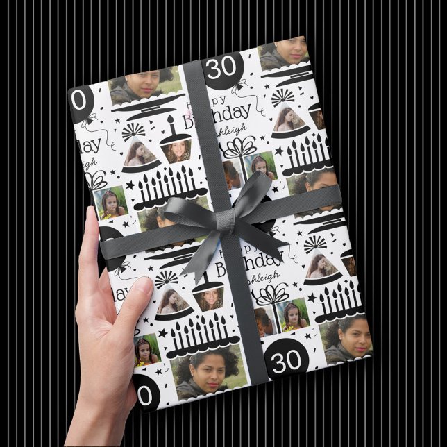 Cadeau Photo Collage Nom 30e Anniversaire Papier d'envelo (Créateur téléchargé)