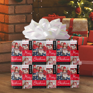 Cadeau Photo Collage papier d'emballage de Noël
