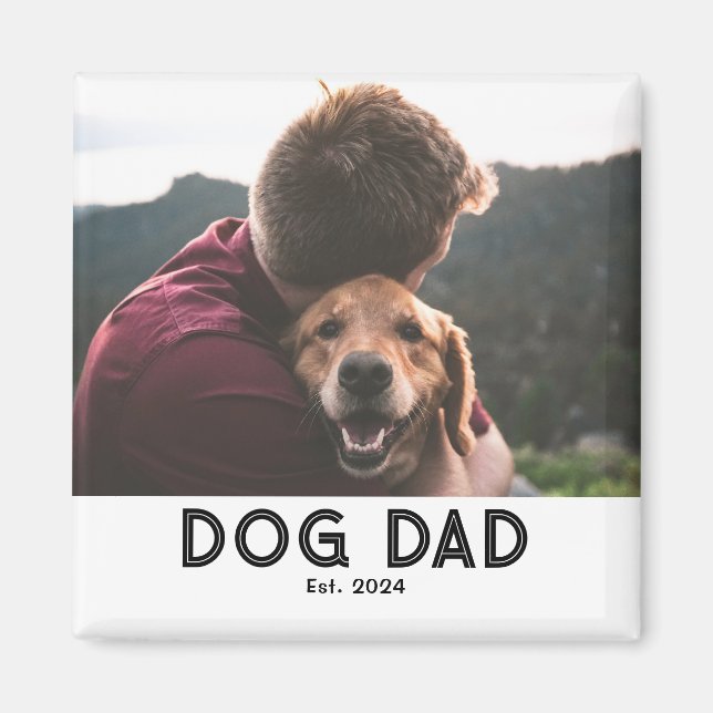 Cadeau Photo Magnet Aimant Papa Chien (Devant)