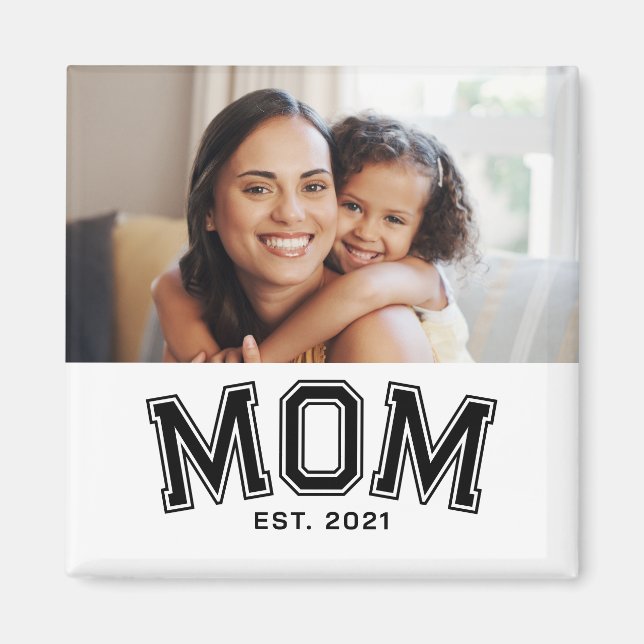 Cadeau Photo Magnet Aimanté Maman Fondé (Devant)
