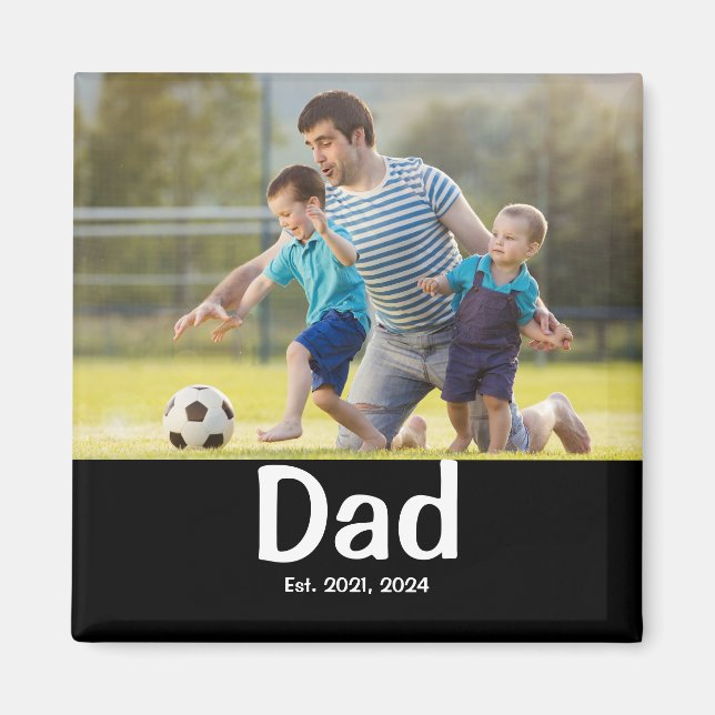 Cadeau Photo Magnet Dad Established (Devant)