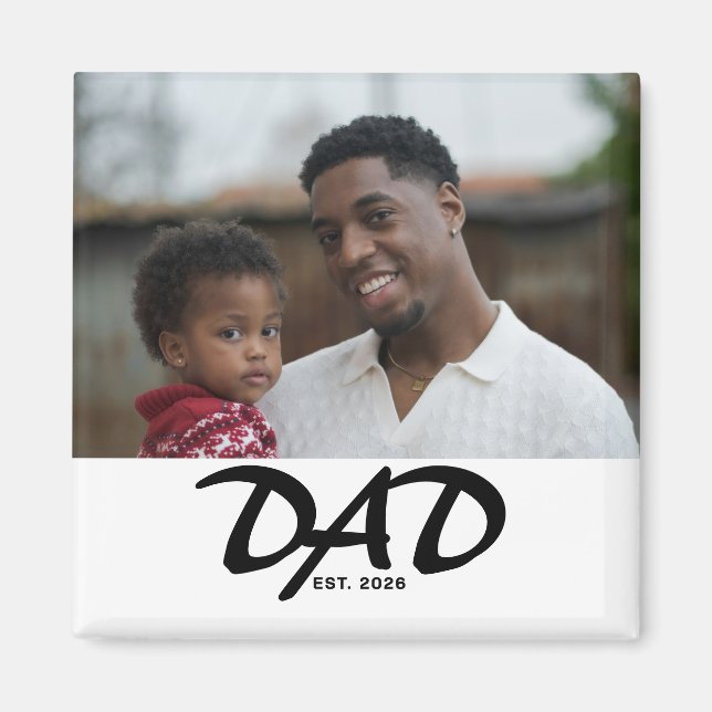 Cadeau Photo Magnet Papa Créé (Devant)