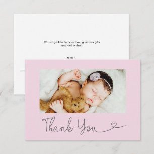 Cadeau photo personnalisé Merci Cœur Rose Baby sho