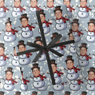 Cadeau Photo personnalisée Visage Noël Neiges Papier à en