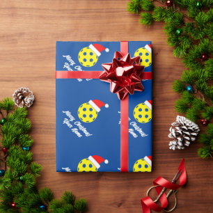 Cadeau Pickleball avec chapeau de Noël papier d'emballage