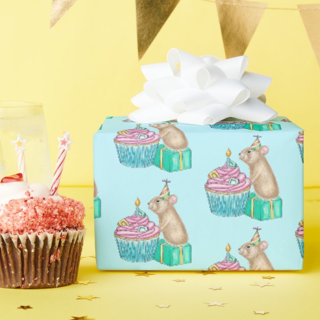 Cadeau Pika Joyeux Anniversaire Cupcake papier d'envelopp (Fête d'anniversaire)