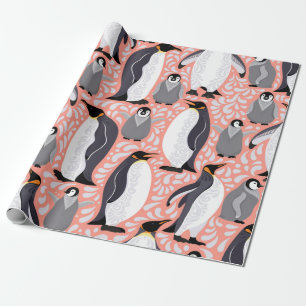Cadeau Pingouins empereurs et leurs petits sur un papier 