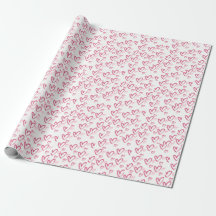 Pink Heart Valentine's Day Wrapping Papier