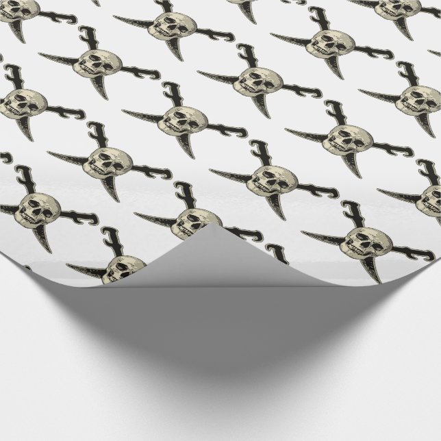 Cadeau Pirate (Crâne) - Papier à envelopper brillant, 30" (Coin)