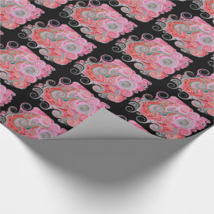 Cadeau Pistes de Poulpe - Rose - Papier de garde reliure
