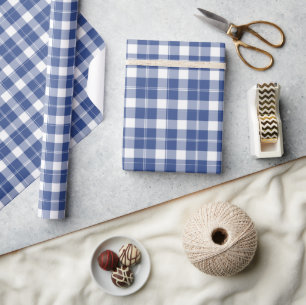Cadeau Plaid Bleu Pour Hanoukka Vacances Papier Enveloppa