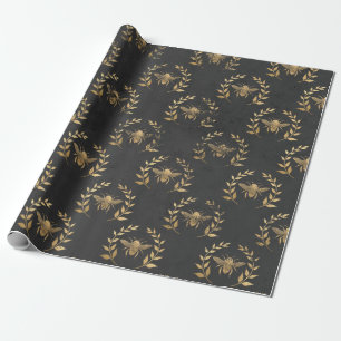 Cadeau Plaques en papier Mariage Black and Gold Bee