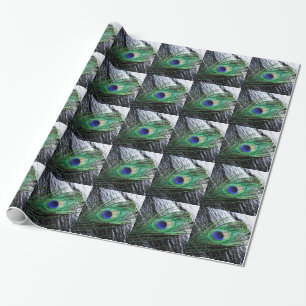 Cadeau Plumes de paon 1 papier d'emballage