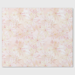 Cadeau Poinsettias Rose Clair - Papier d'Emballage de Noë
