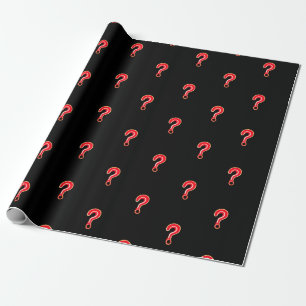 Cadeau Point de question rouge sur le papier d'emballage