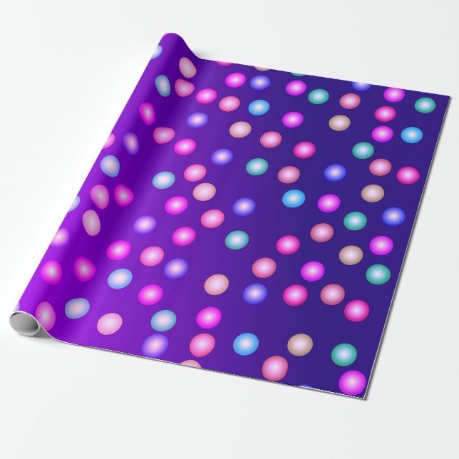 Cadeau Points de couleur 2 Papier à envelopper (Déroulé)
