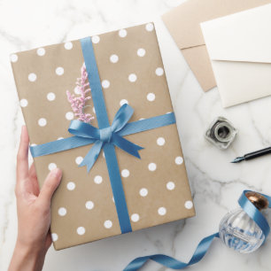 Cadeau Pois blancs simples sur papier kraft