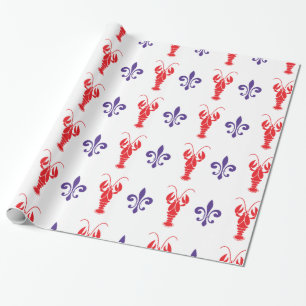 Cadeau Poisson-crevette & Fleur de Lis Papier à envelopp