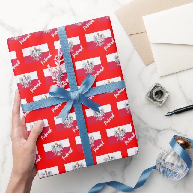 Cadeau Pologne Papier à envelopper, Drapeau polonais patr (Cadeaux)