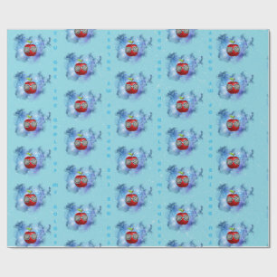 Cadeau Pomme dans le papier d'enveloppement galaxy plaisa
