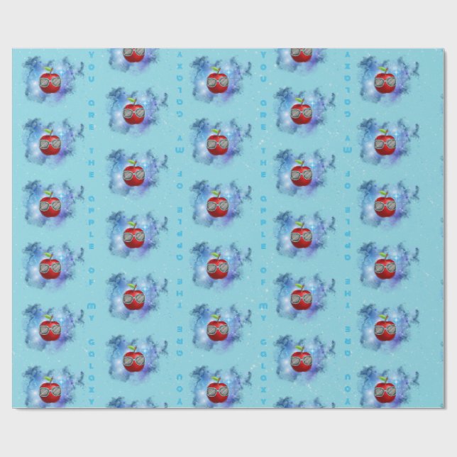 Cadeau Pomme dans le papier d'enveloppement galaxy plaisa (Plat)