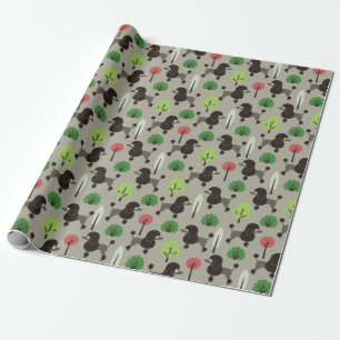 Cadeau Poodle dans le parc Papier d'enveloppement