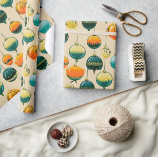 Cadeau Pop Art Noël Baubles Enveloppement Papier