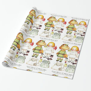 Cadeau Poupée en papier de style vintage adorable et tenu