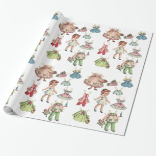 Cadeau Poupée vintage de papier d'art. Poupée de papier