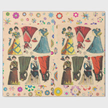 Poupées en papier victorien Vintage ancien avec ro